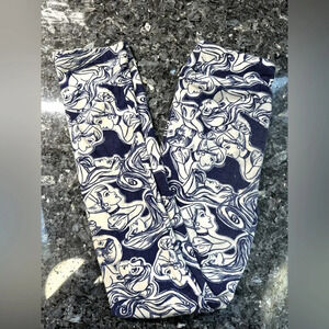 LuLaRoe Kids Youth Size L/XL 6-10 Leggings Disney Princess Limited Edition Navy